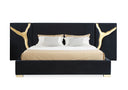 Aspen - Glam Black Velvet & Gold Bed
