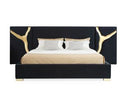 Daystar - Modern Beige Velvet & Gold Bed