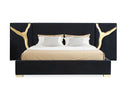Aspen - Glam Black Velvet & Gold Bed