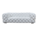 Dexter Transitional White Full Italian Leather Sofa