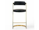 Shandra - Black Leatherette + Gold Counter Stool