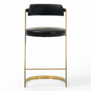 Shandra - Black Leatherette + Gold Counter Stool
