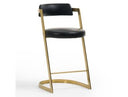 Shandra - Black Leatherette + Gold Counter Stool