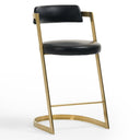 Shandra - Black Leatherette + Gold Counter Stool