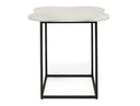 Aleidy - White Marble + Black Metal End Table