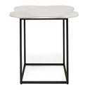 Aleidy - White Marble + Black Metal End Table
