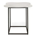 Aleidy - White Marble + Black Metal End Table