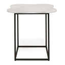 Aleidy - White Marble + Black Metal End Table