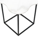 Aleidy - White Marble + Black Metal End Table