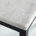 Baca - White Marble + Black Metal End Table
