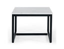 Baca - White Marble + Black Metal End Table