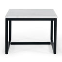 Baca - White Marble + Black Metal End Table