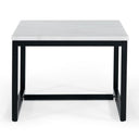 Baca - White Marble + Black Metal End Table
