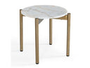 Denzel - White Marble + Gold End Table