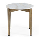 Denzel - White Marble + Gold End Table