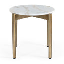 Denzel - White Marble + Gold End Table