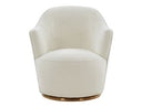 Gypsum - Modern White Swivel Accent Chair
