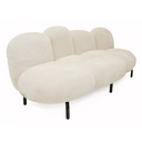 Glaster - Contemporary White Sherpa 88" Bubble Sofa