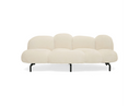 Glaster - Contemporary White Sherpa 88" Bubble Sofa