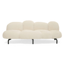 Glaster - Contemporary White Sherpa 88" Bubble Sofa