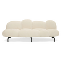 Glaster - Contemporary White Sherpa 88" Bubble Sofa