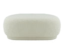 Kael - Contemporary White Sherpa Ottoman