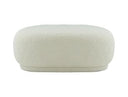 Kael - Contemporary White Sherpa Ottoman