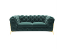 Quincey - Transitional Emerald Green Velvet Loveseat