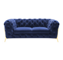 Quincey - Transitional Blue Velvet Chair