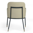 Brady - Modern Black Metal + Greige Vegan Leather Dining Chair