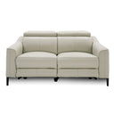 Eden - Modern Grey Leather Loveseat with 2 Recliners