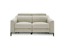Eden - Modern Grey Leather Loveseat with 2 Recliners