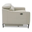 Eden - Modern Grey Leather Loveseat with 2 Recliners