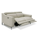 Eden - Modern Grey Leather Loveseat with 2 Recliners