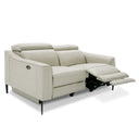 Eden - Modern Grey Leather Loveseat with 2 Recliners