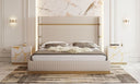Sterling Modern Beige + Gold Bed + Nightstands