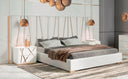 Nixa - Modern White + Gold Bedroom Set