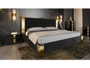 Token - Modern White + Stainless Steel Bed + Nightstands