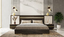 Velondra - Modern Eucalypto + Marble Bed with Two Nightstands