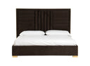 Sogno - Italian Modern Beige Fabric High Headboard Bed