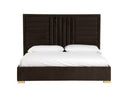 Daystar - Modern Dark Brown Velvet & Gold Bed
