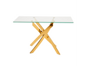Pyrite Modern Glass and Gold Console Table