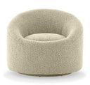 Frontier - Glam Off-White Fabric Curved Sectional Sofa with Black Pillows