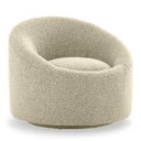 Frontier - Glam Off-White Fabric Curved Sectional Sofa with Black Pillows