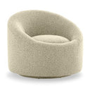 Frontier - Glam Off-White Fabric Curved Sectional Sofa with Black Pillows