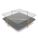 Cari - Glam Gold + Glass Coffee Table