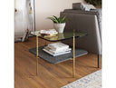 Cari - Glam Gold + Glass End Table