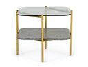 Lacuna - Glam Amber and Gold Marble End Table