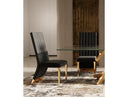 Mills - Modern Black Velvet Rosegold Dining Chair Set of 2