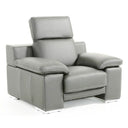 Evergreen Modern Stone Grey Italian Leather Chair